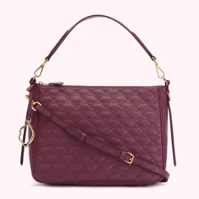 PEONY MEDIUM QUILTED LIP LEATHER CALLIE CROSSBODY BAG