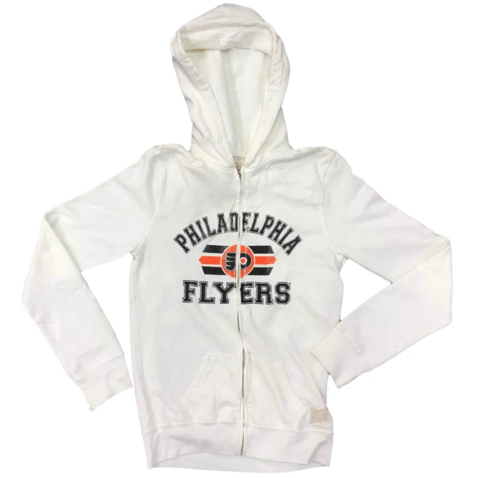 Philadelphia Flyers Retro Brand WOMEN White Full Zip Up Hooded Jacket