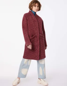 Playful Pattern Long Winter Coat