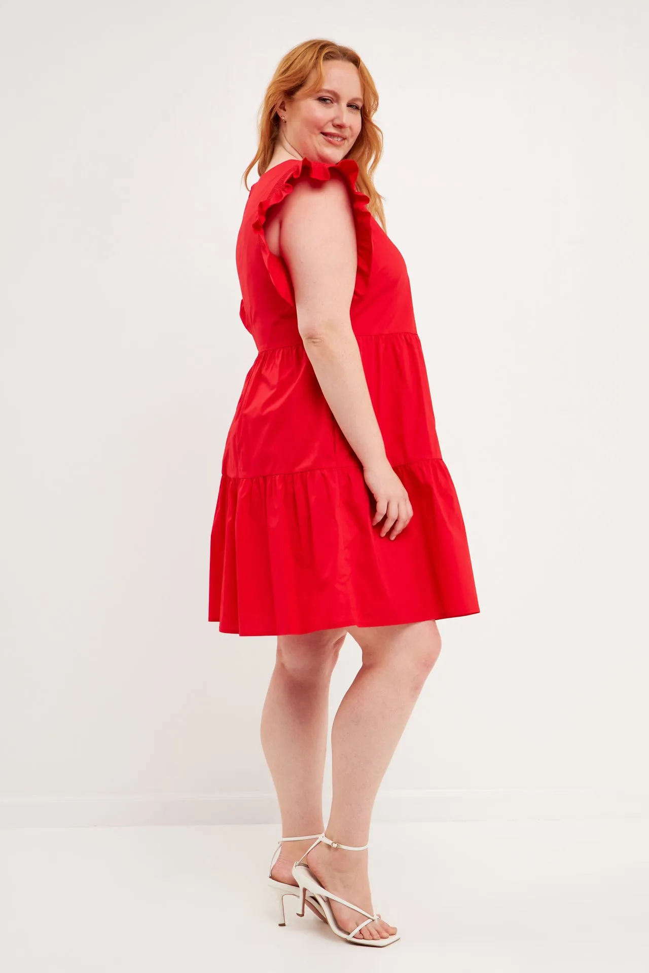 Plus Size Ruffled Babydoll Mini Dress