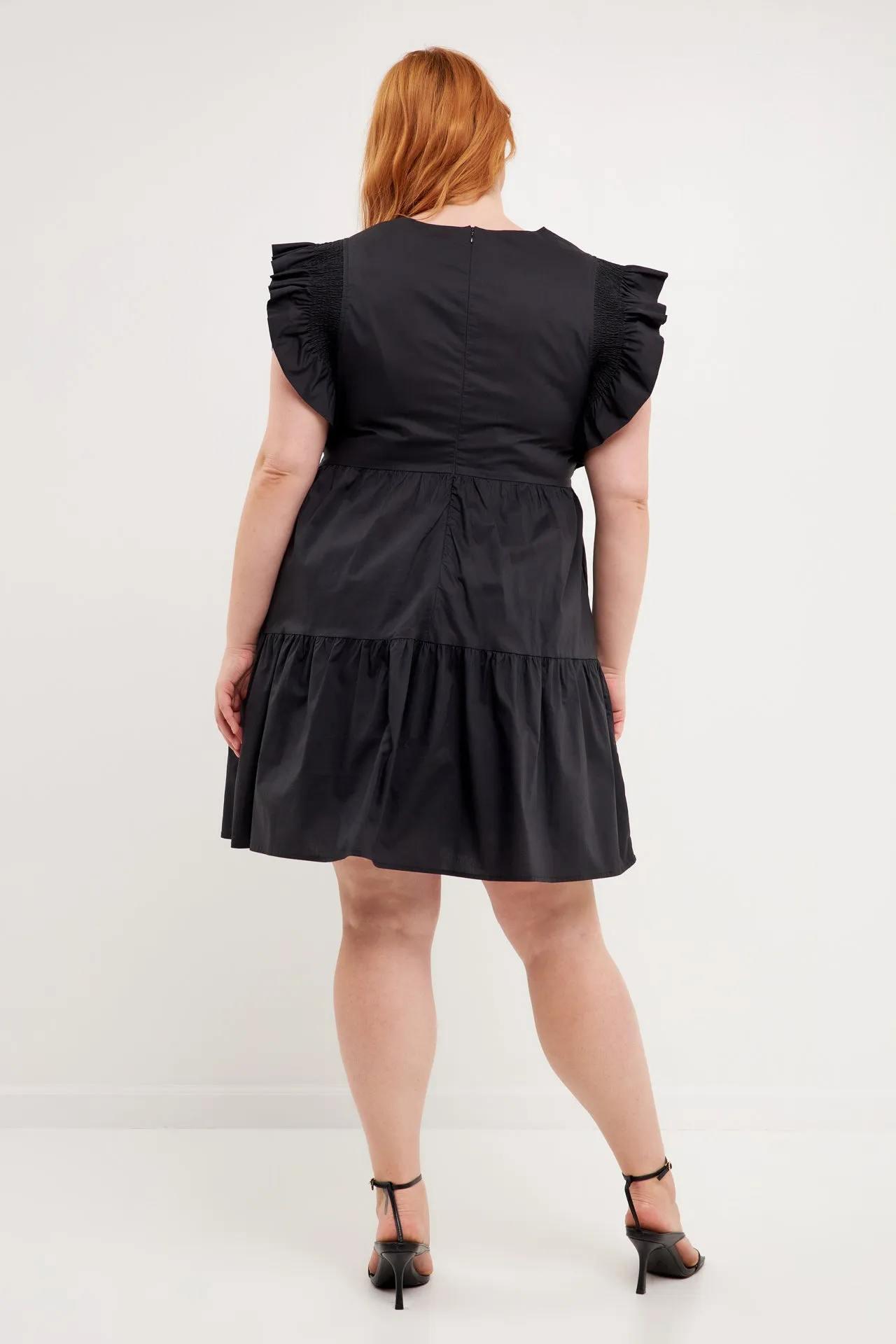 Plus Size Ruffled Babydoll Mini Dress