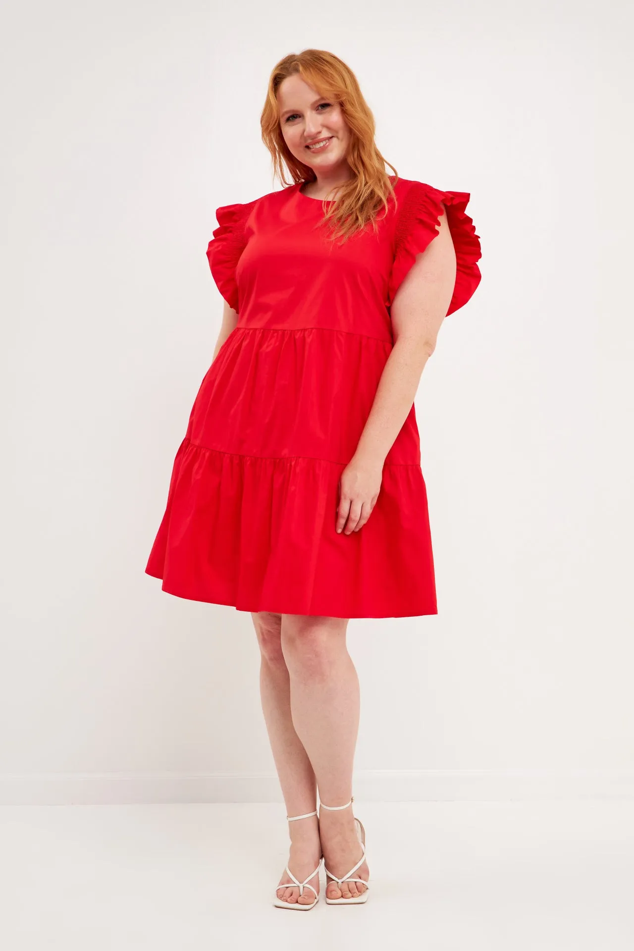 Plus Size Ruffled Babydoll Mini Dress