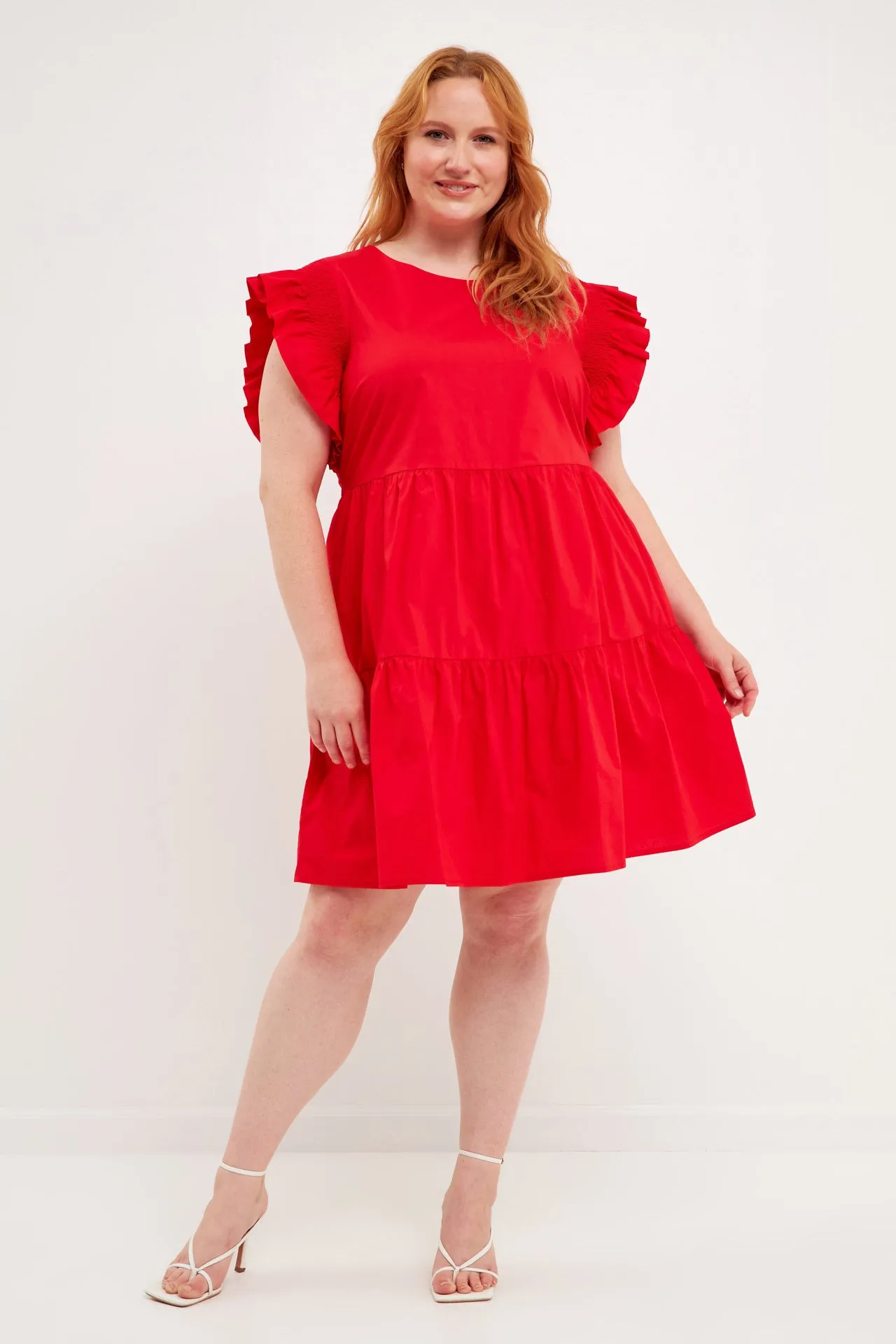 Plus Size Ruffled Babydoll Mini Dress