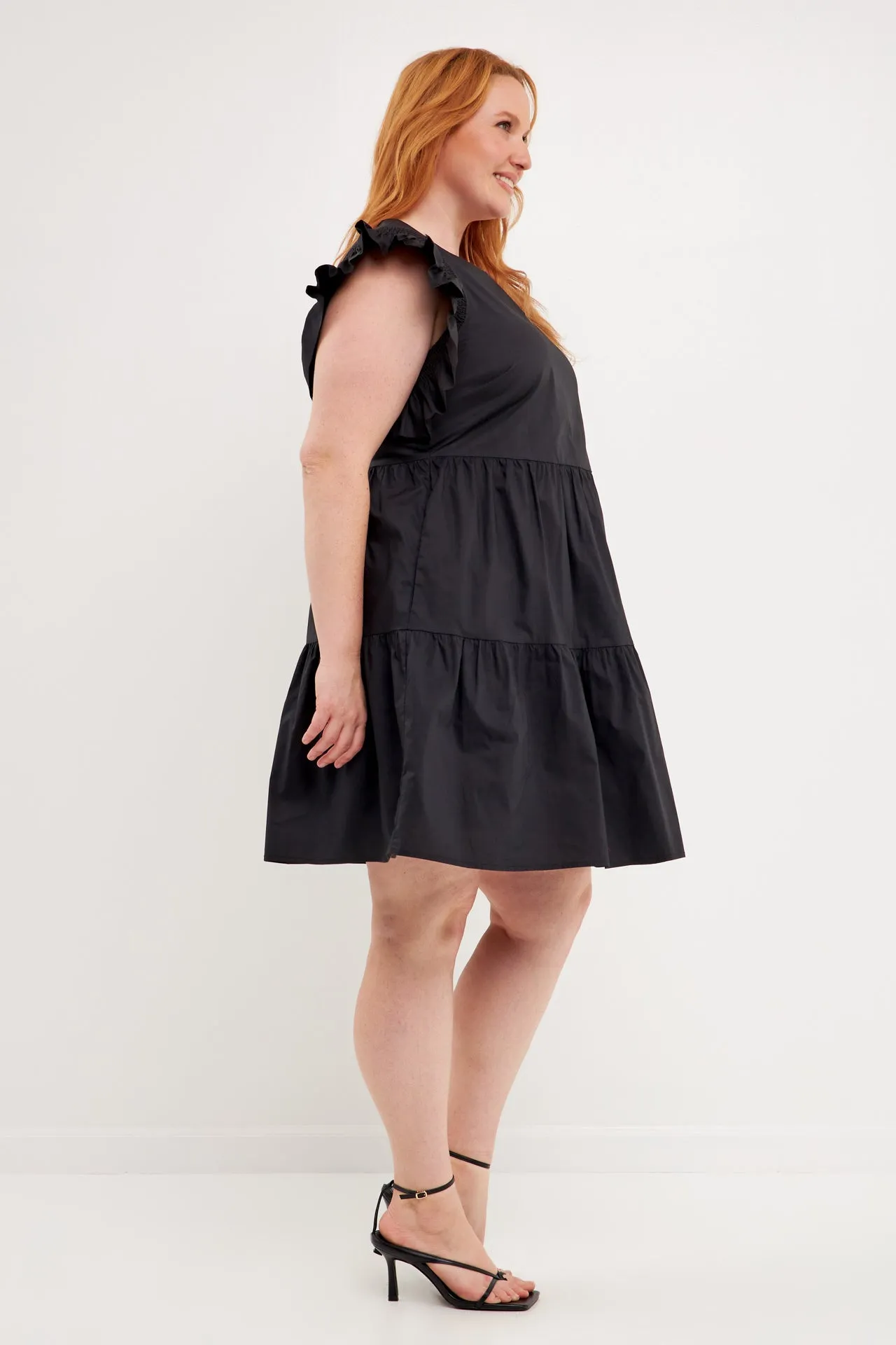 Plus Size Ruffled Babydoll Mini Dress