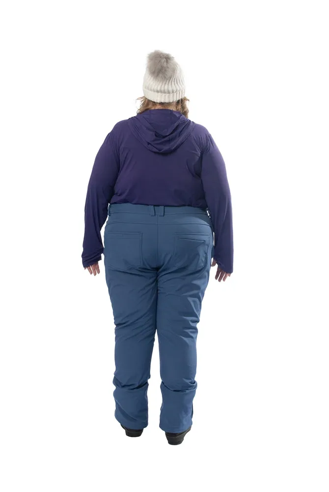 Plus Size Soft Shell Fleece Lined Stretch Snow Pants | 21-215 | Robin Blue