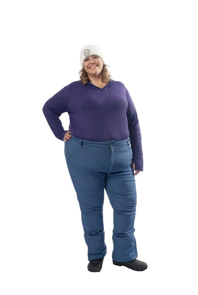 Plus Size Soft Shell Fleece Lined Stretch Snow Pants | 21-215 | Robin Blue