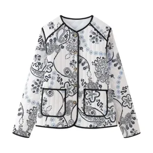 Pre Order:  Vintage Paisley Floral Quilted Jacket