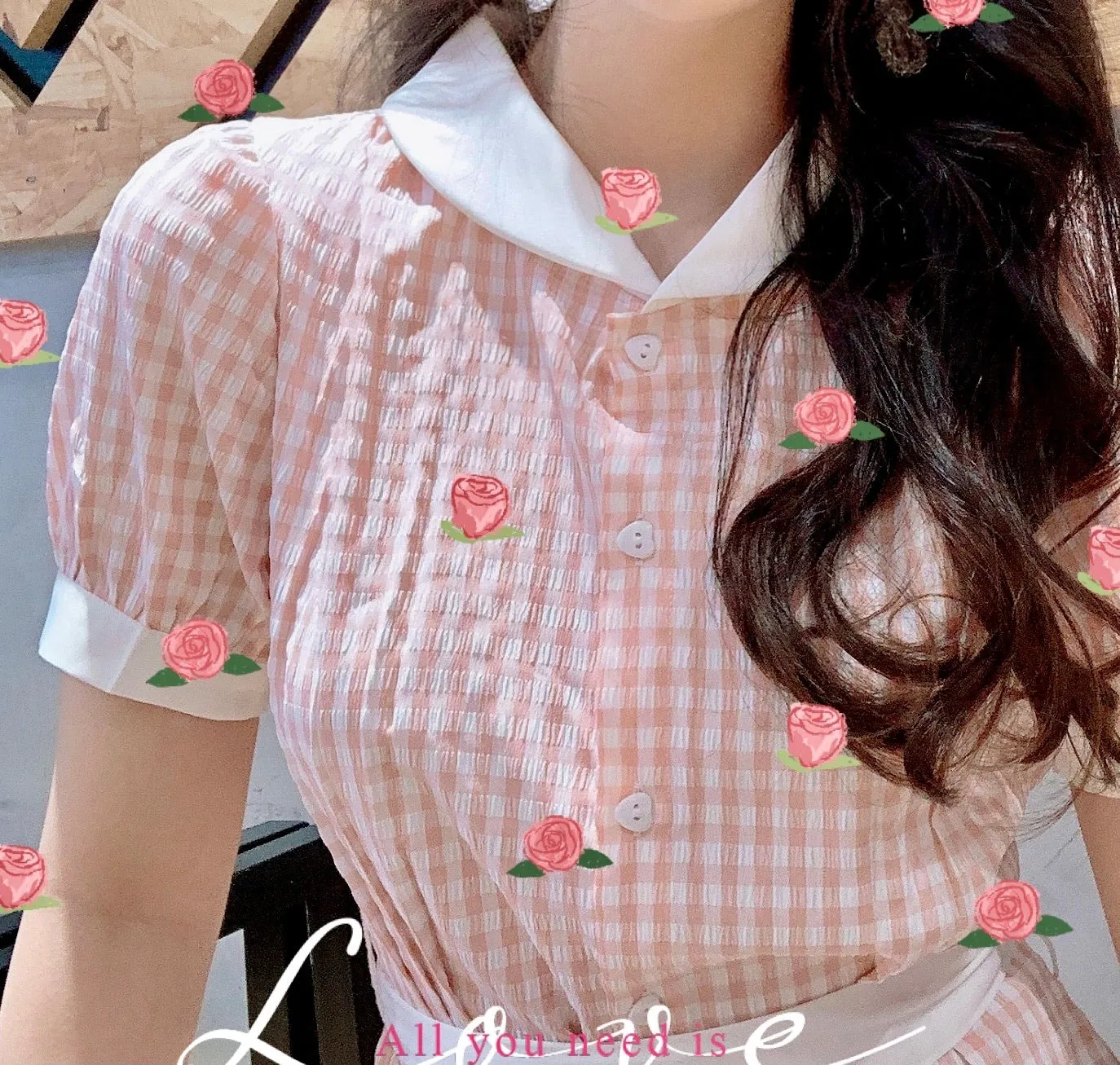 [Premium Selected] Arrived In Dream Land Gingham Dress (designer Rose Candy)