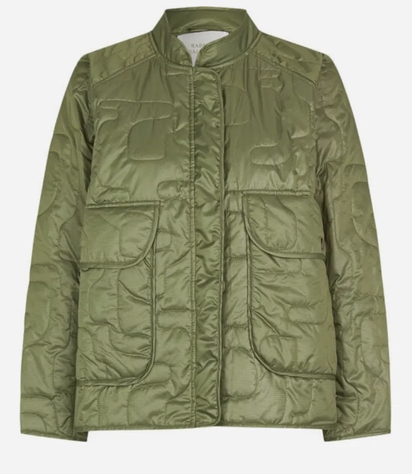 Rabens Saloner W23267102 Cophia Deco Quilt Jacket Green