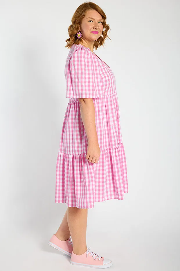 Rachelle Pink Gingham Dress