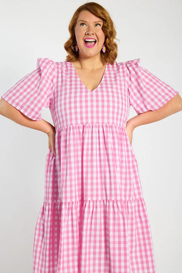 Rachelle Pink Gingham Dress