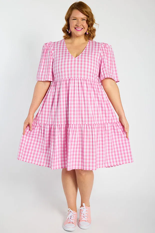 Rachelle Pink Gingham Dress