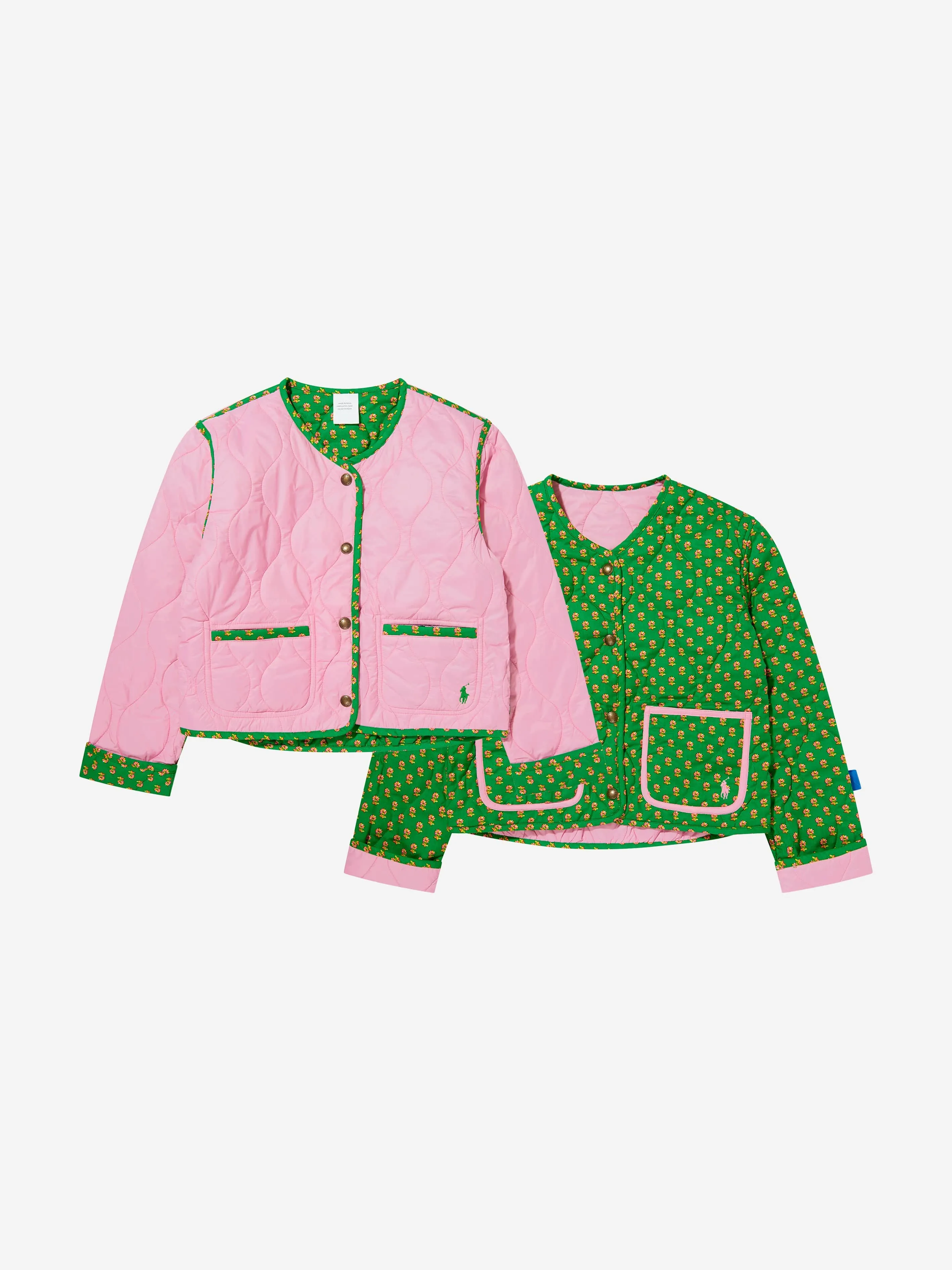 Ralph Lauren Girls Reversible Quilted Jacket in Pink