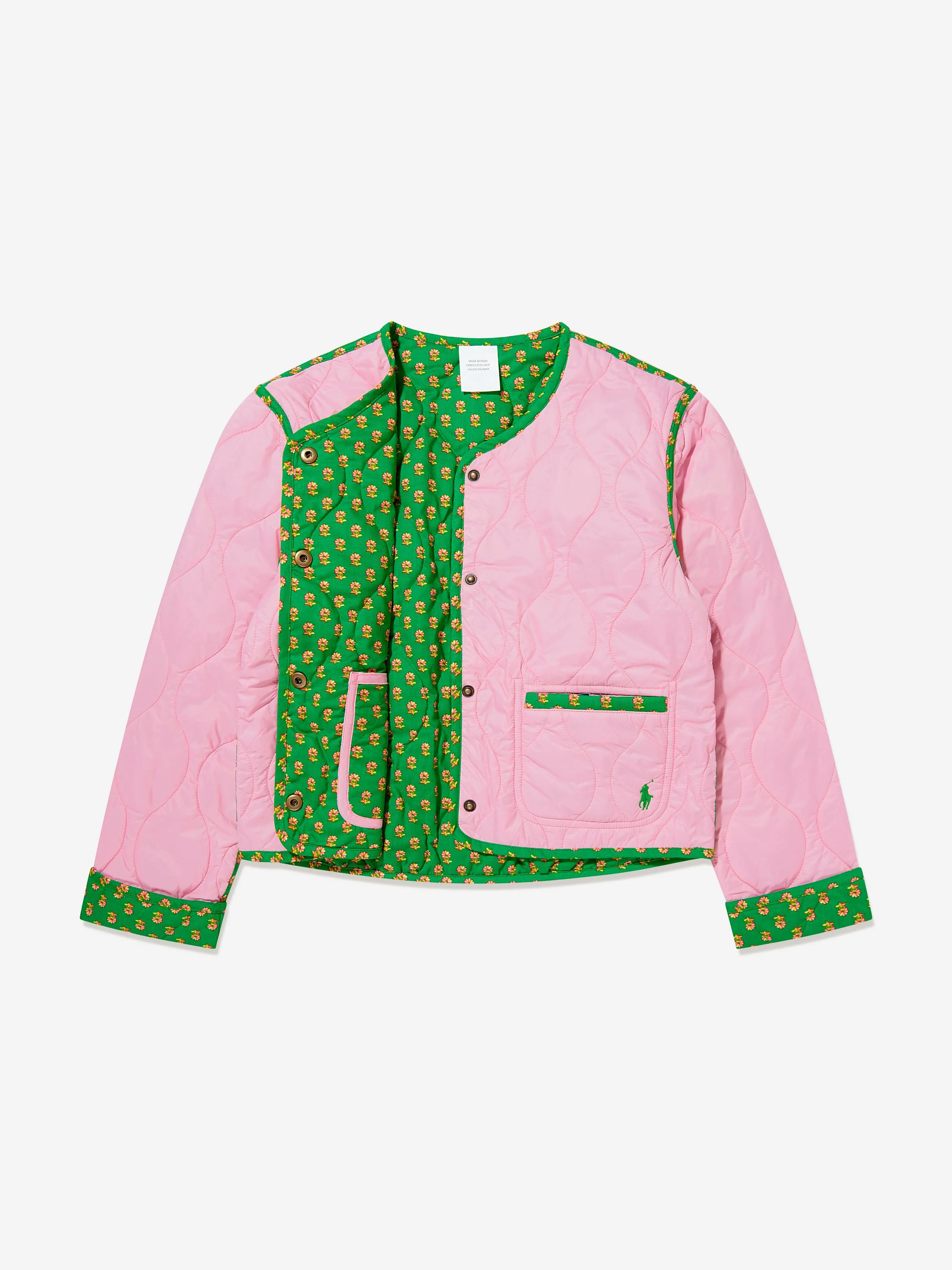 Ralph Lauren Girls Reversible Quilted Jacket in Pink