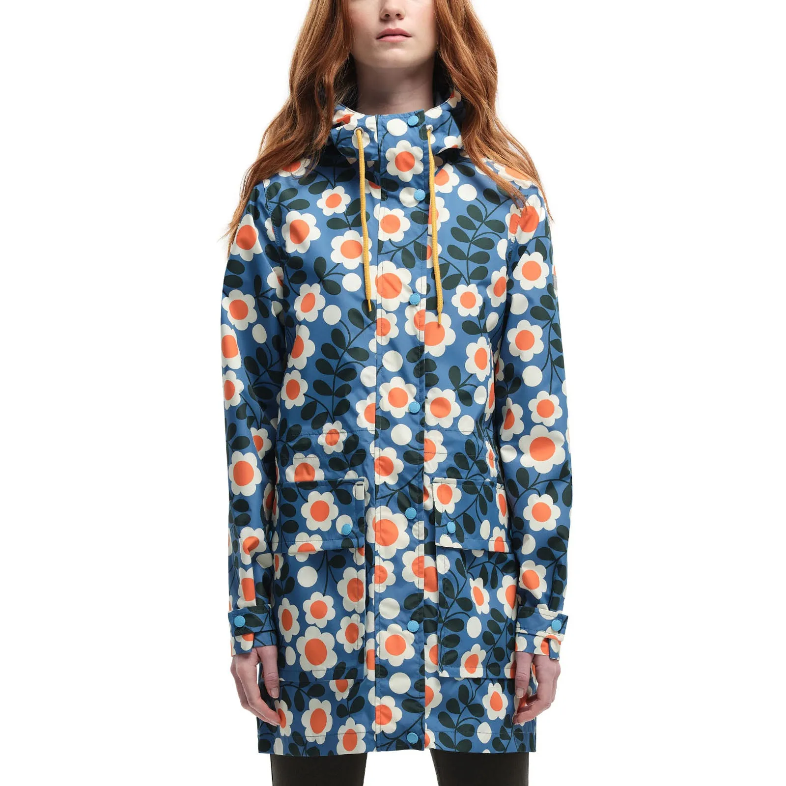 Regatta Womens Orla Kiely Long Line Waterproof Rain Jacket Coat