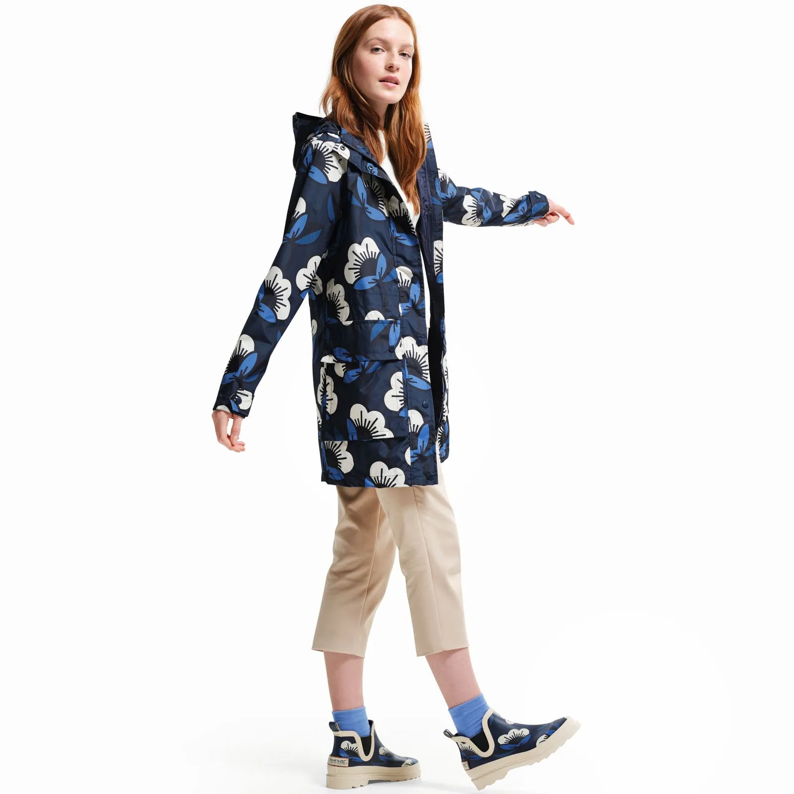 Regatta Womens Orla Kiely Long Line Waterproof Rain Jacket Coat