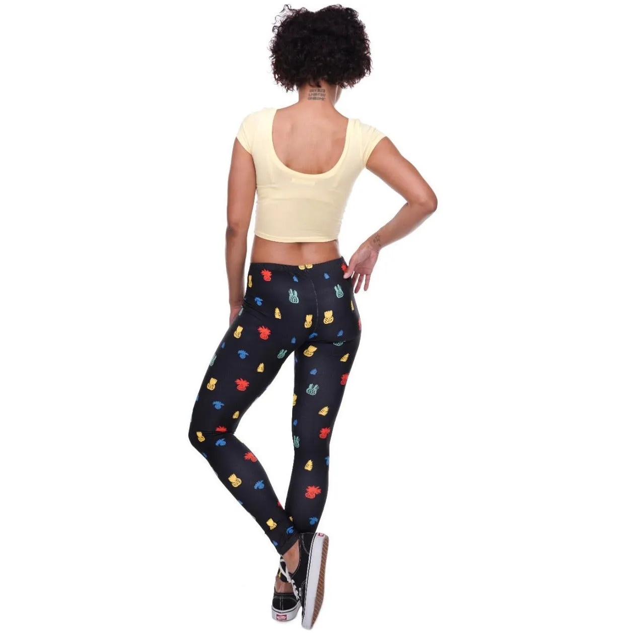 Regular Leggings (8-12 UK Size) - Little Pineapple Black