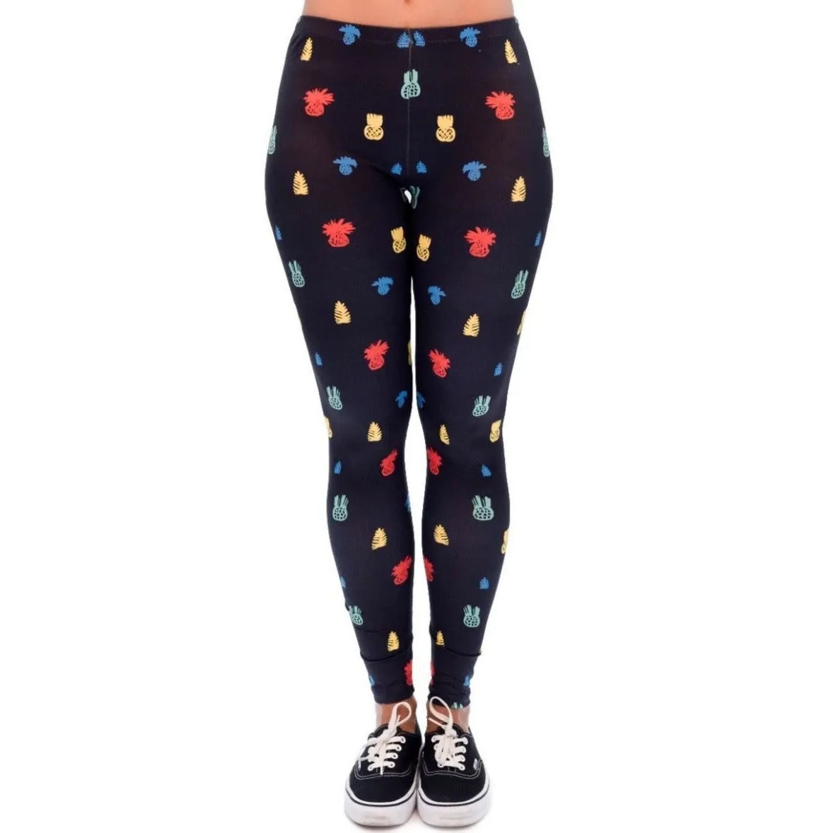 Regular Leggings (8-12 UK Size) - Little Pineapple Black