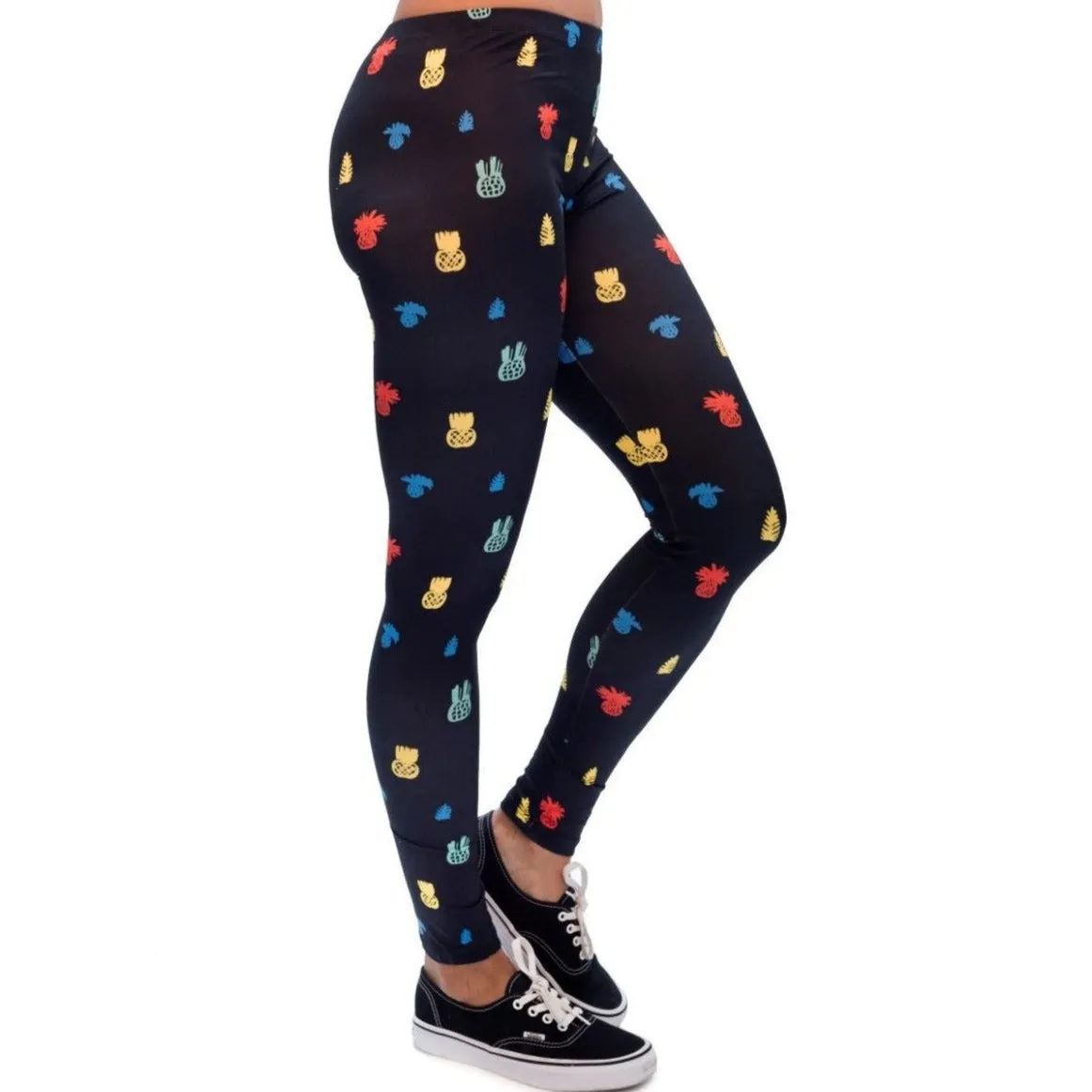 Regular Leggings (8-12 UK Size) - Little Pineapple Black