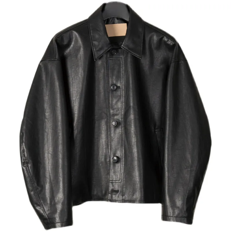 Retro Short Silhouette Leather Jacket