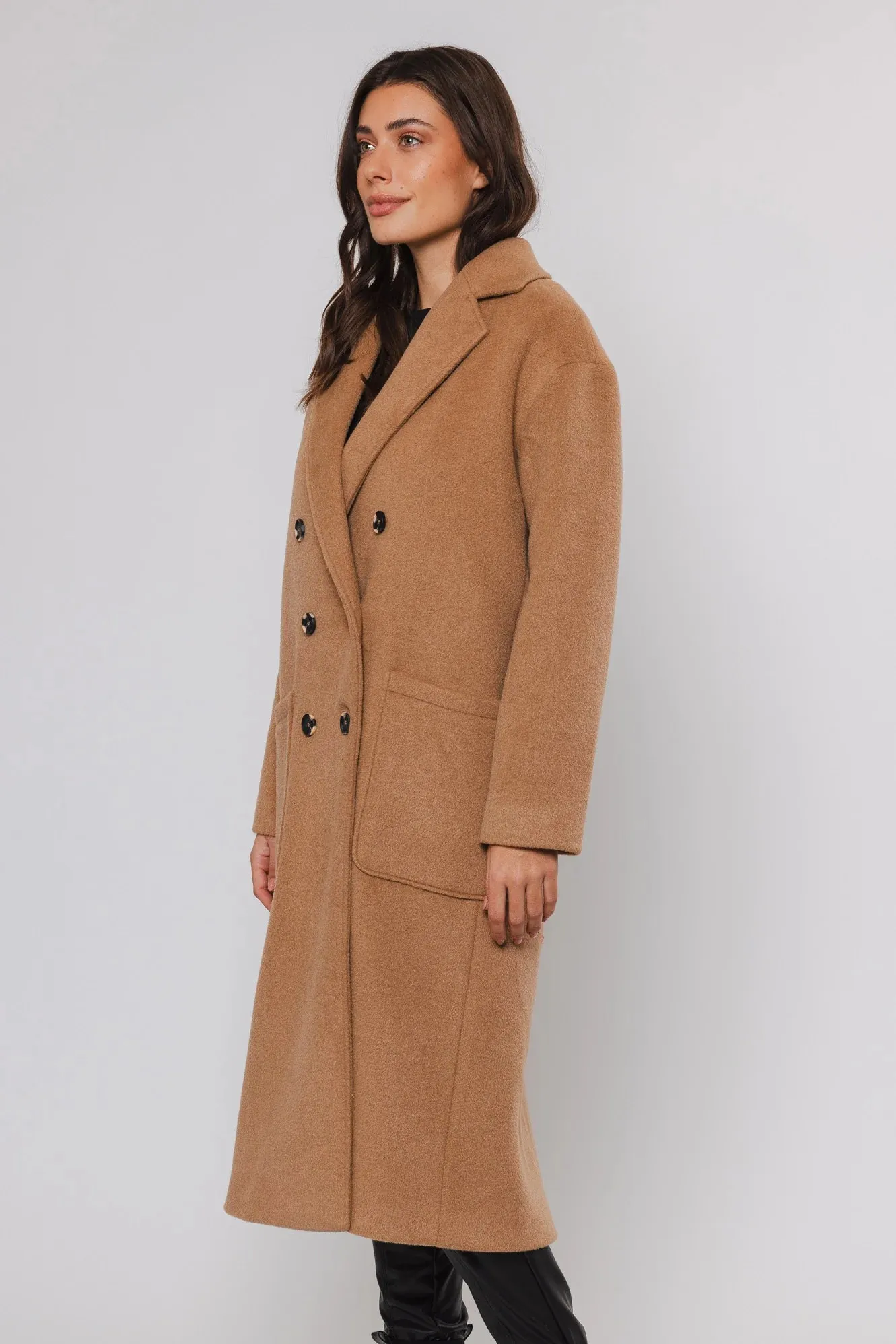 Rino & Pelle - Teuni Long Double Breasted Coat (Twig)