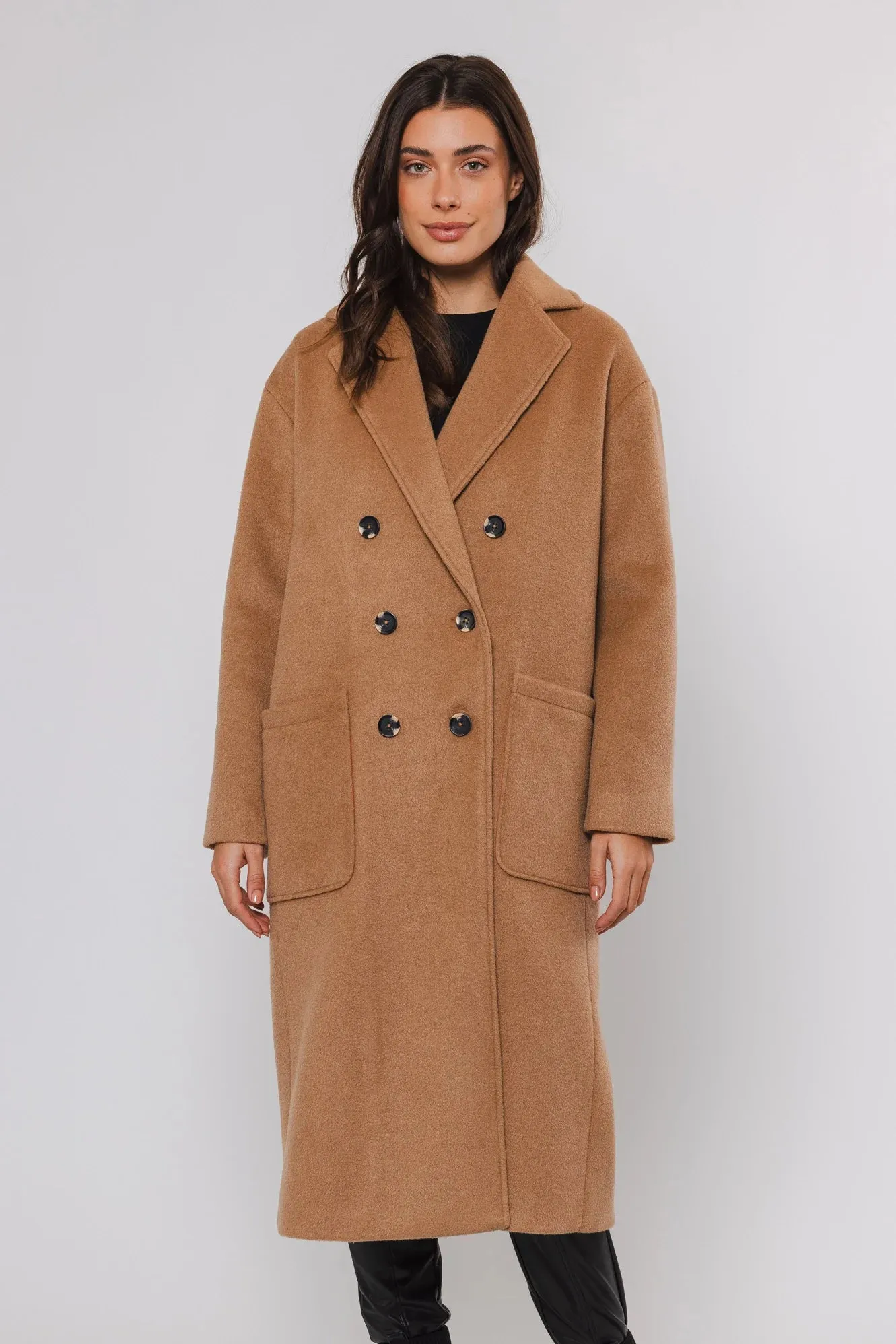 Rino & Pelle - Teuni Long Double Breasted Coat (Twig)