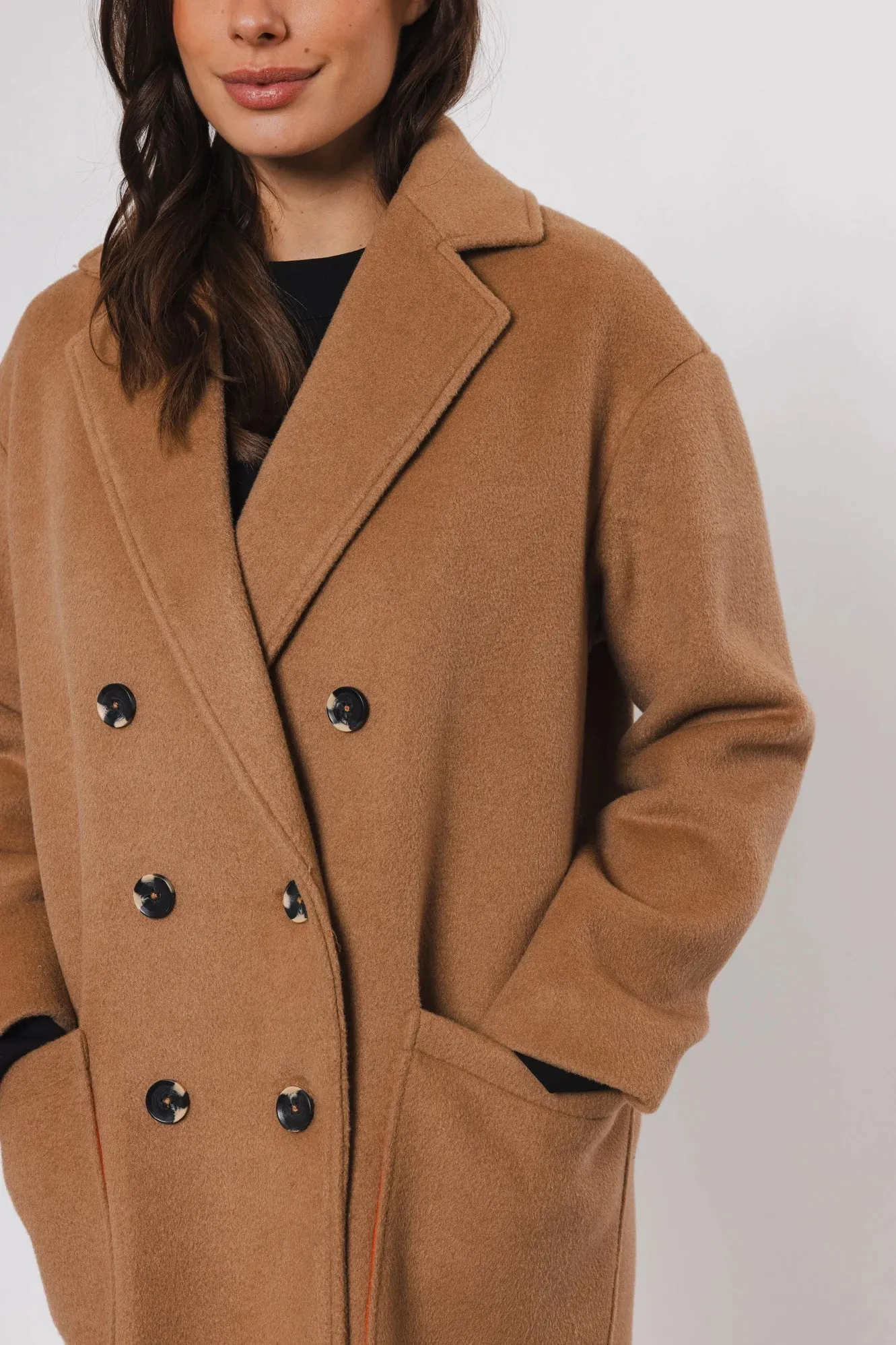 Rino & Pelle - Teuni Long Double Breasted Coat (Twig)