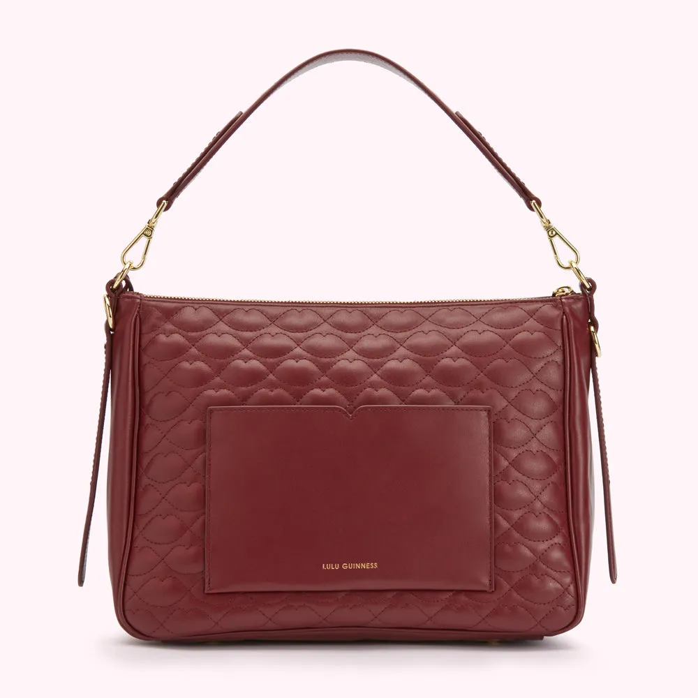 ROSEWOOD MEDIUM QUILTED LIP LEATHER CALLIE CROSSBODY BAG