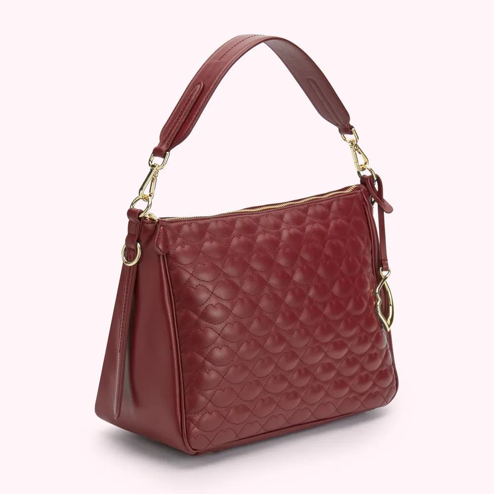 ROSEWOOD MEDIUM QUILTED LIP LEATHER CALLIE CROSSBODY BAG