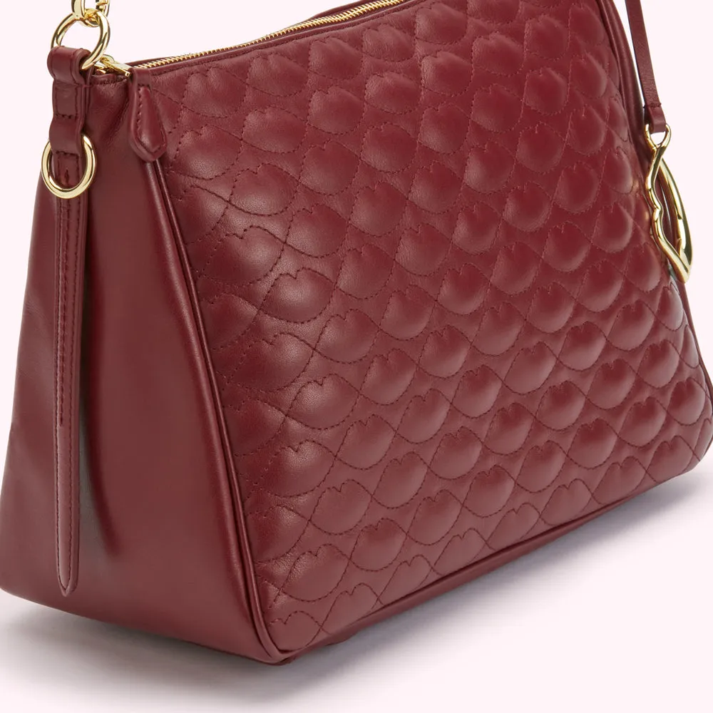 ROSEWOOD MEDIUM QUILTED LIP LEATHER CALLIE CROSSBODY BAG