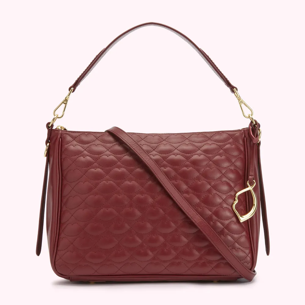 ROSEWOOD MEDIUM QUILTED LIP LEATHER CALLIE CROSSBODY BAG