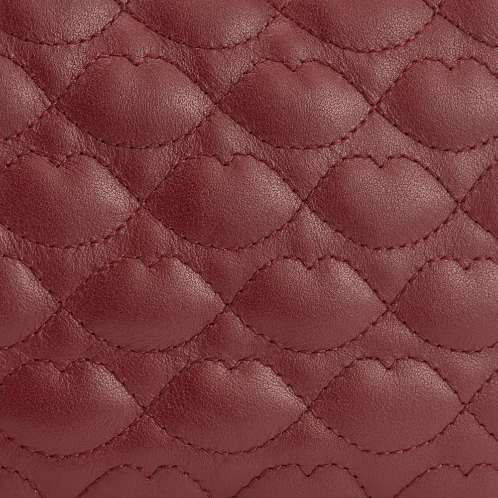 ROSEWOOD SMALL QUILTED LIP LEATHER CALLIE CROSSBODY BAG