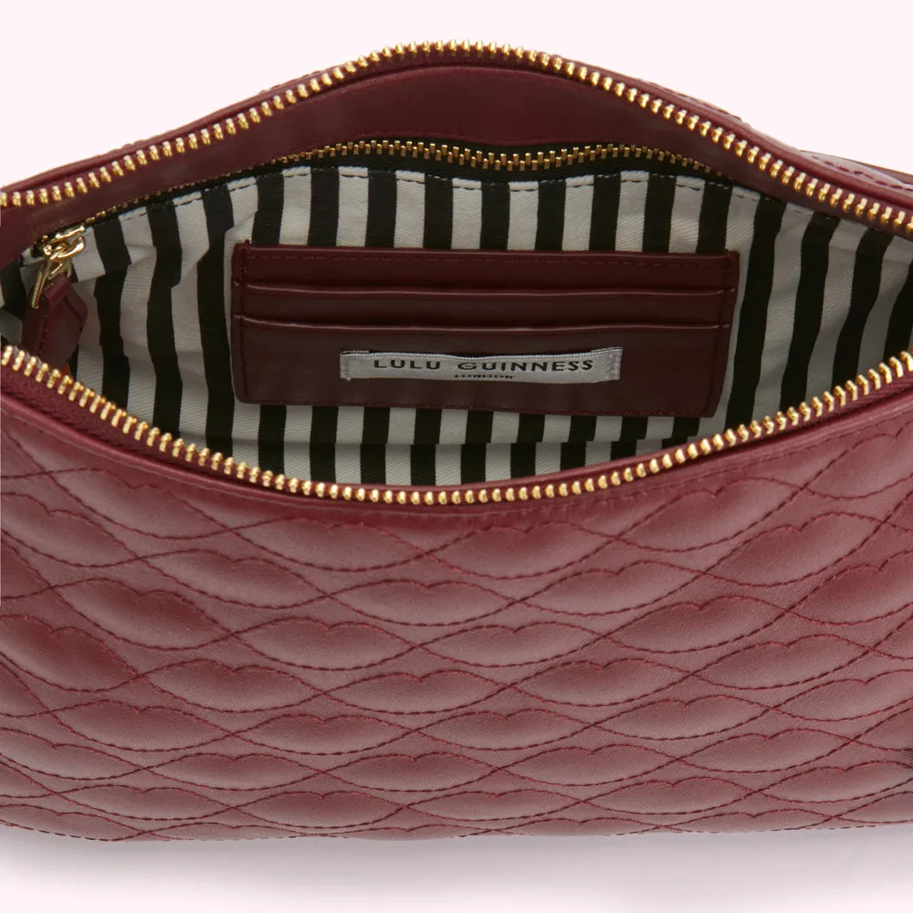 ROSEWOOD SMALL QUILTED LIP LEATHER CALLIE CROSSBODY BAG