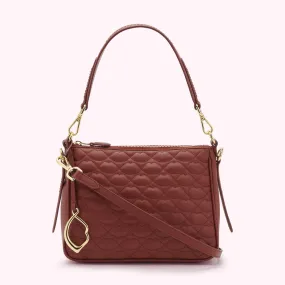 RUSSET QUILTED LIP LEATHER CALLIE CROSSBODY BAG