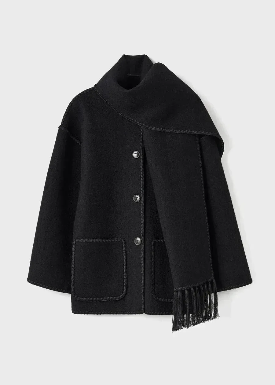 Scarf Coat - Black