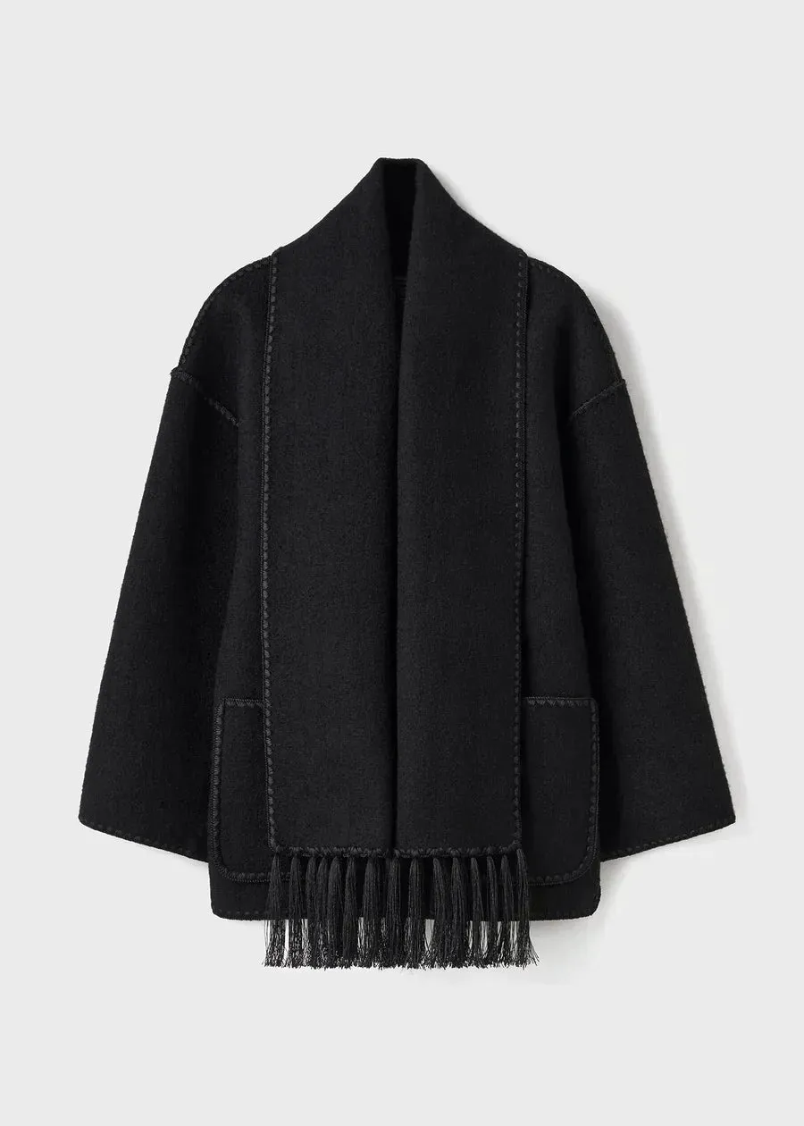 Scarf Coat - Black