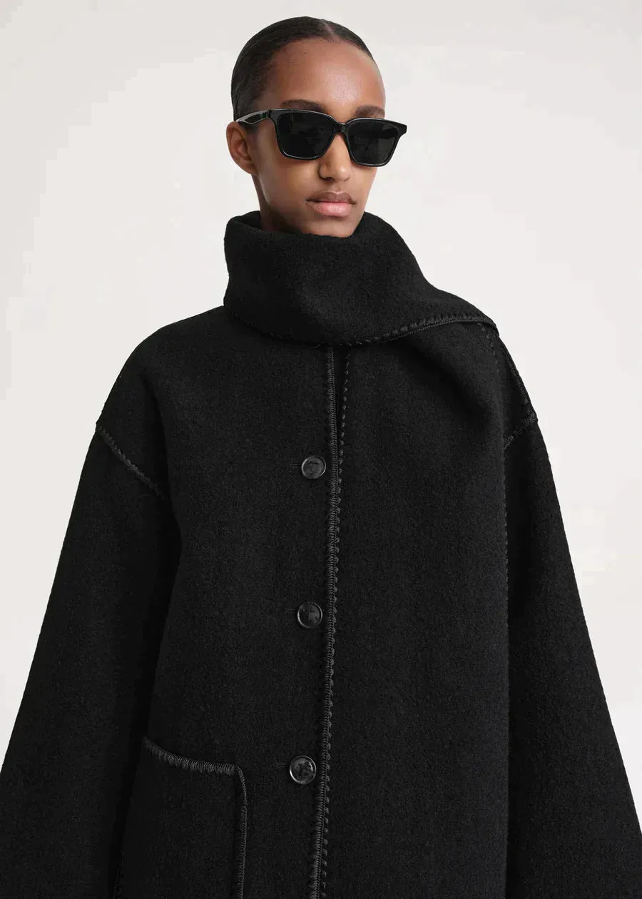 Scarf Coat - Black