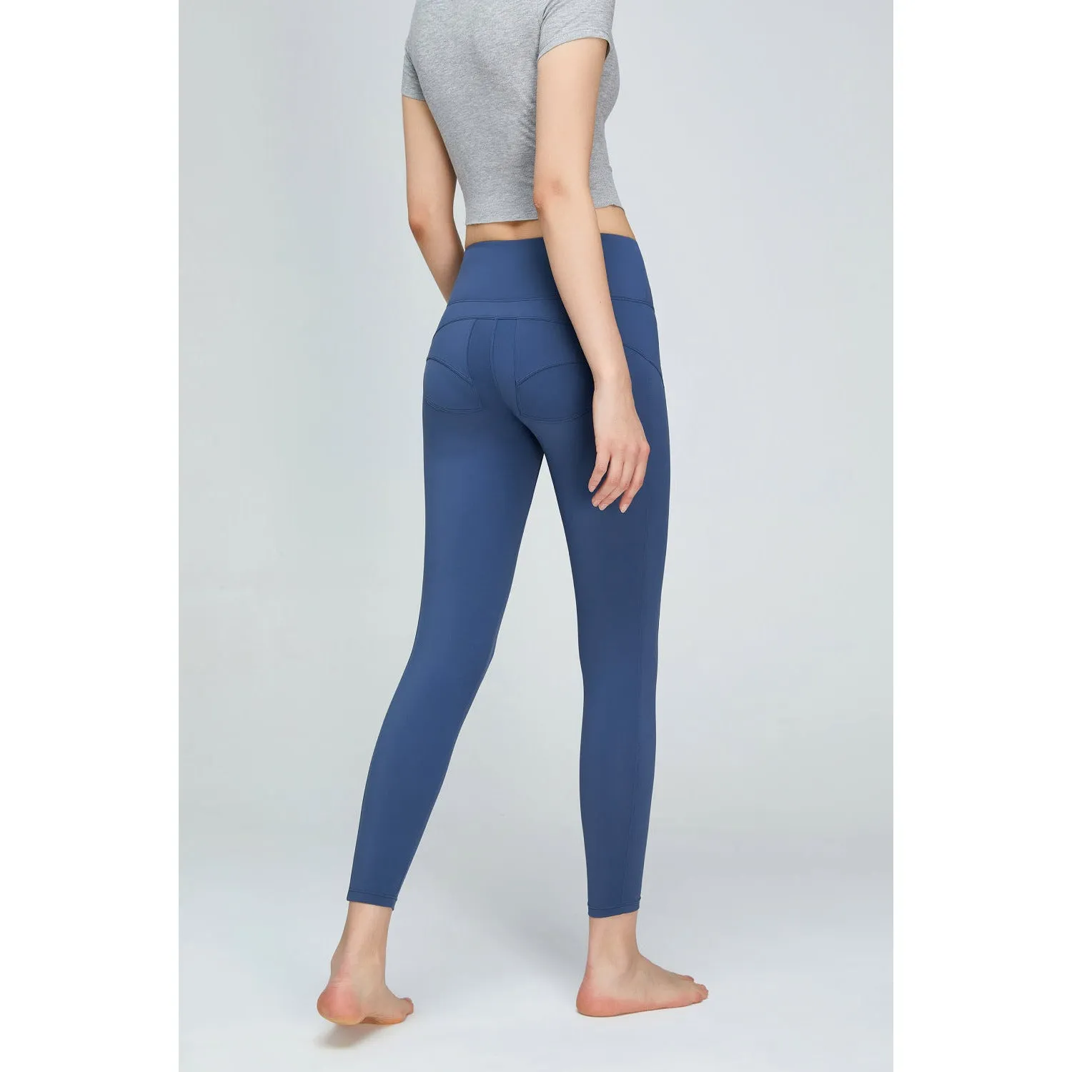 Seam Detail Wide Waistband Sports Leggings