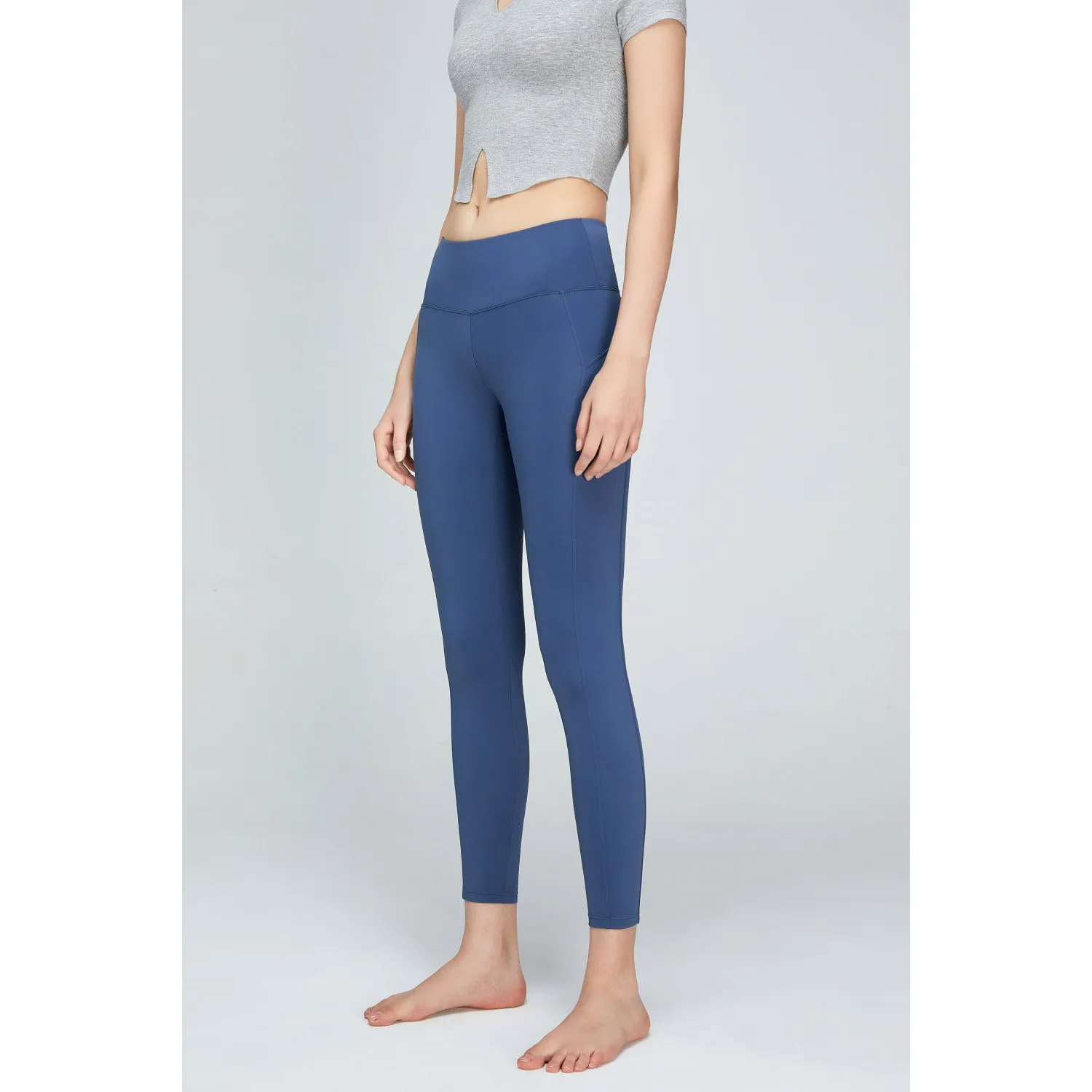 Seam Detail Wide Waistband Sports Leggings