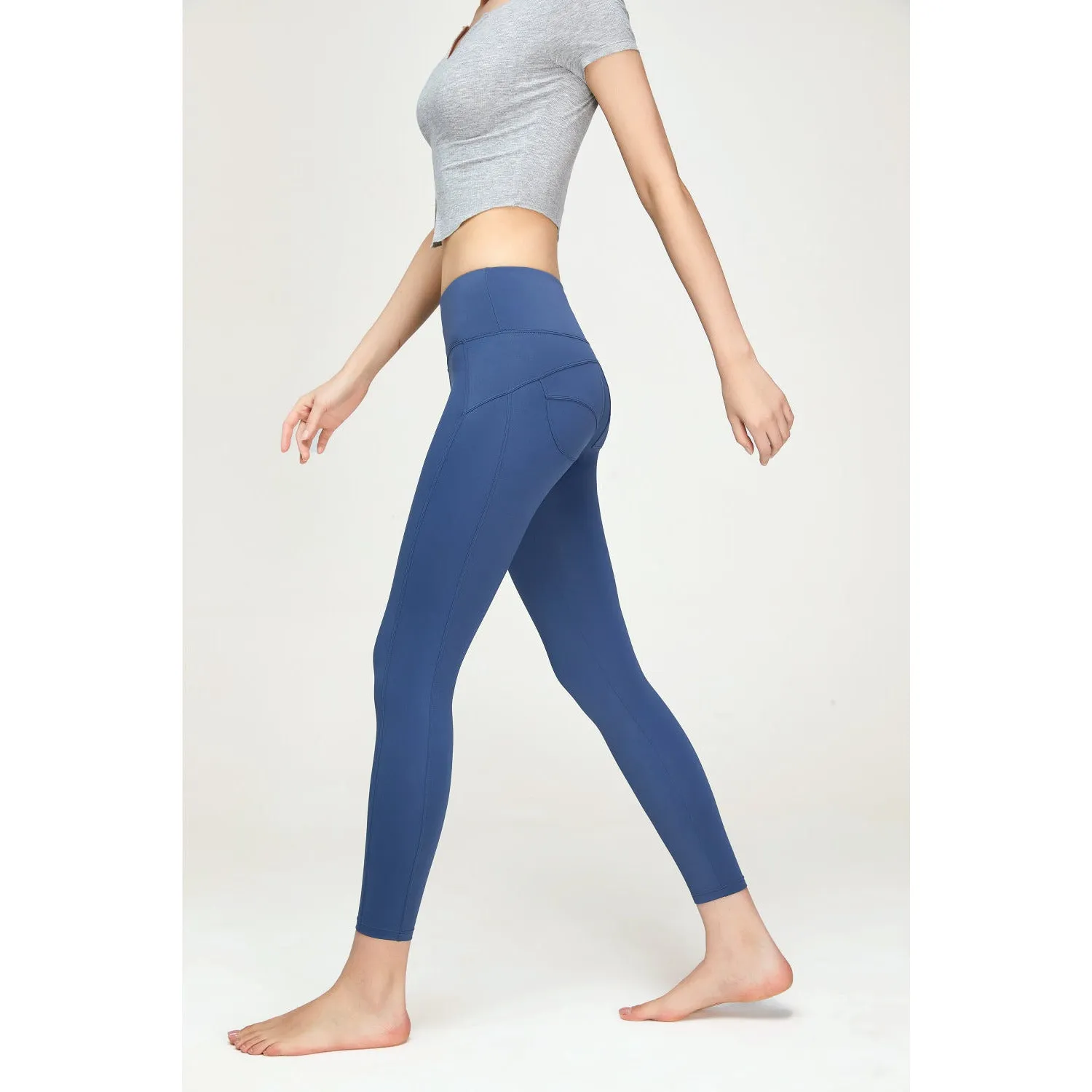 Seam Detail Wide Waistband Sports Leggings