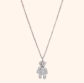 Silver Teddy to the Rescue Necklace