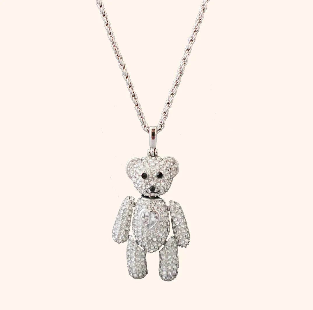 Silver Teddy to the Rescue Necklace