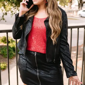 Snake Eyes Faux Suede Snakeskin Moto Jacket