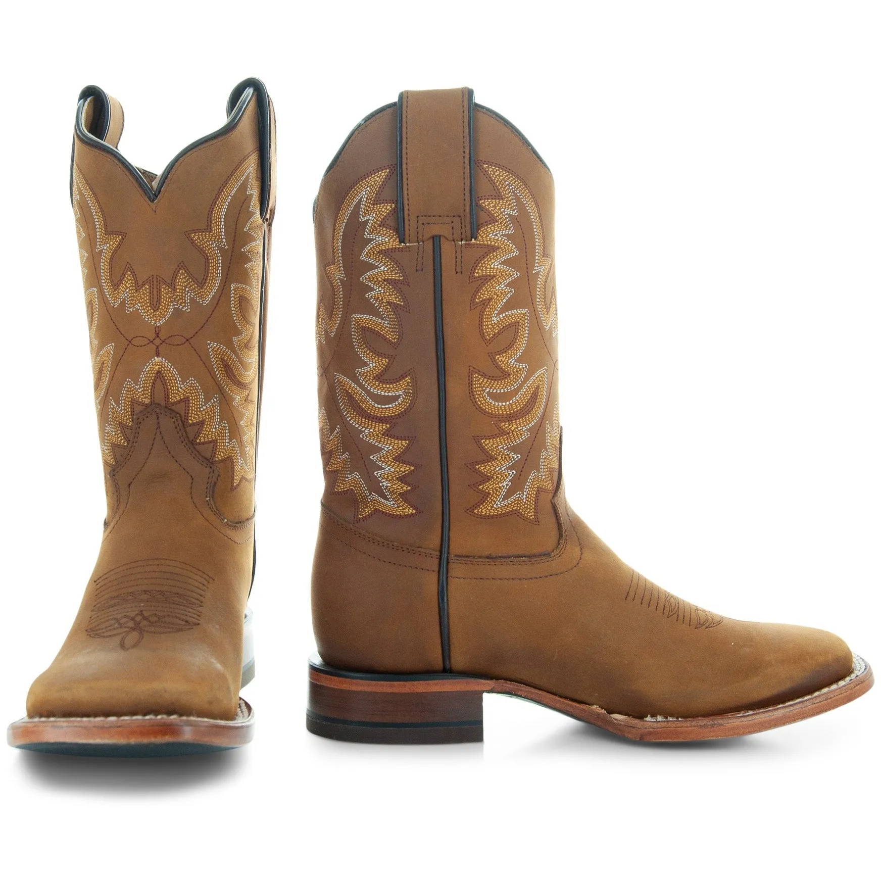 Soto Boots Women's Leather Square Toe Cowboy Boots M4008