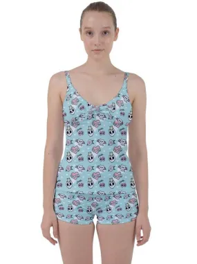 Stay Weird Tie Front Two Piece Tankini