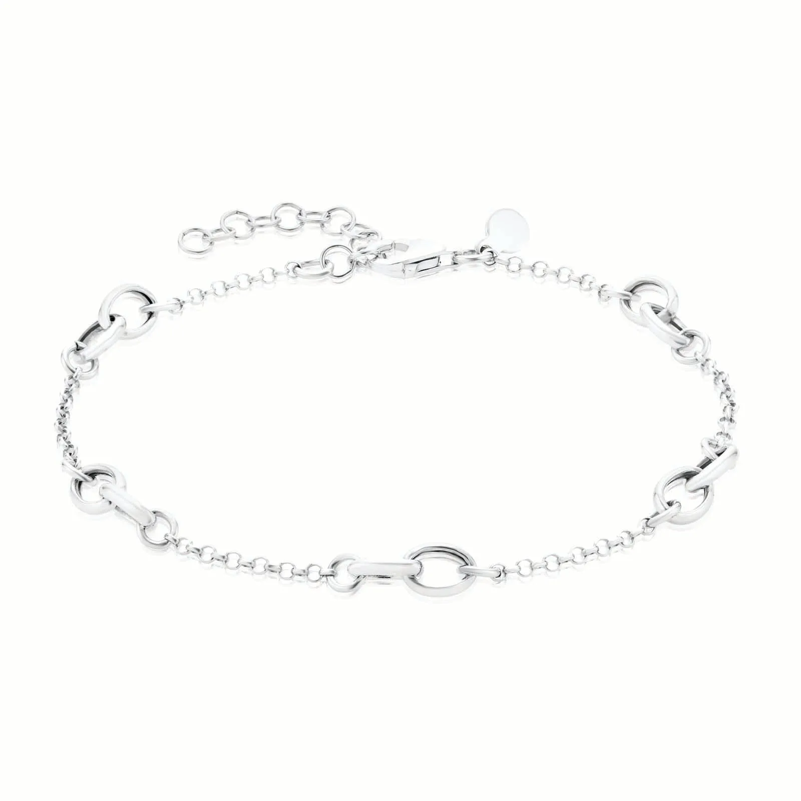 Sterling Silver  20 cm Fancy Double Link Bracelet