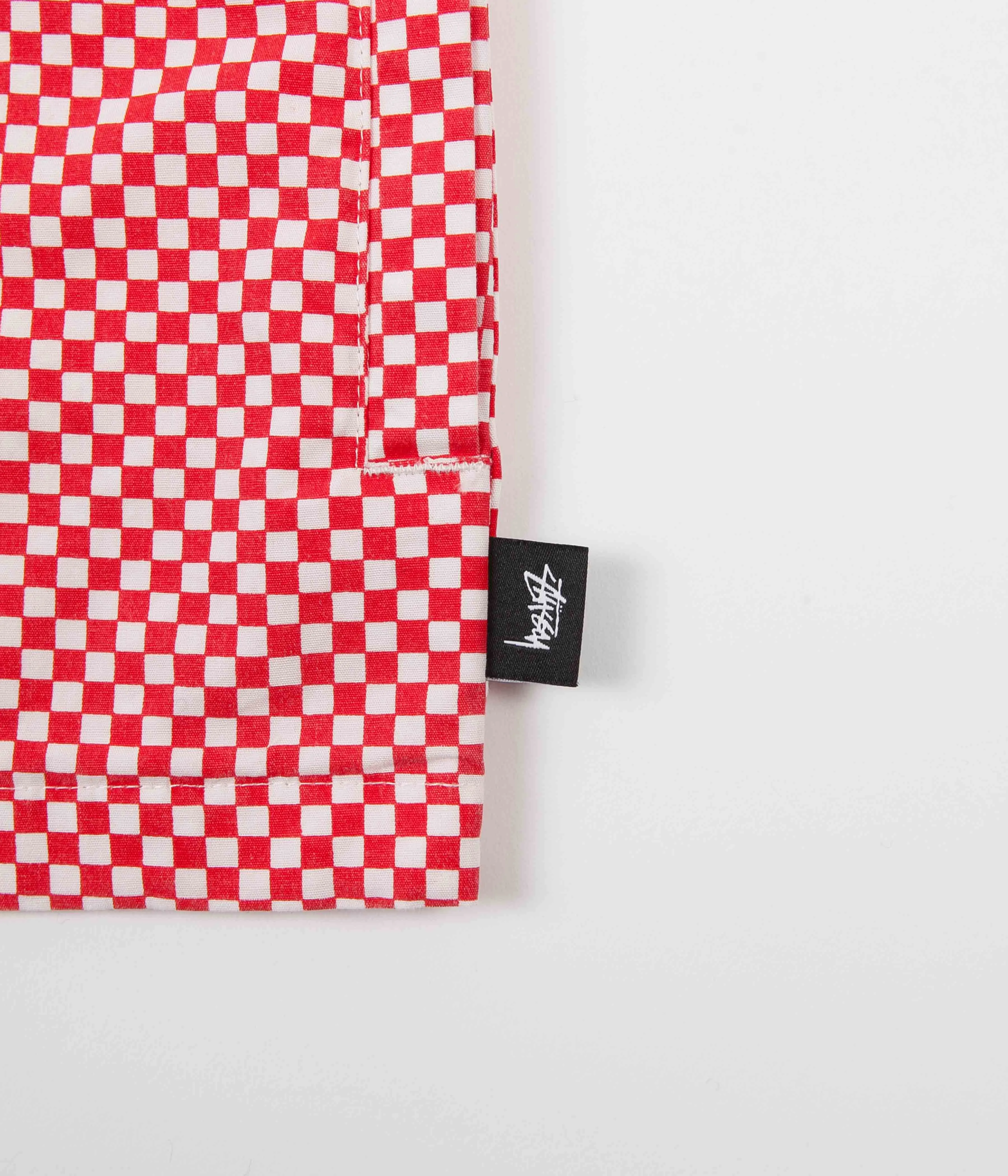 Stussy Mini Check Full Zip Shirt - Red