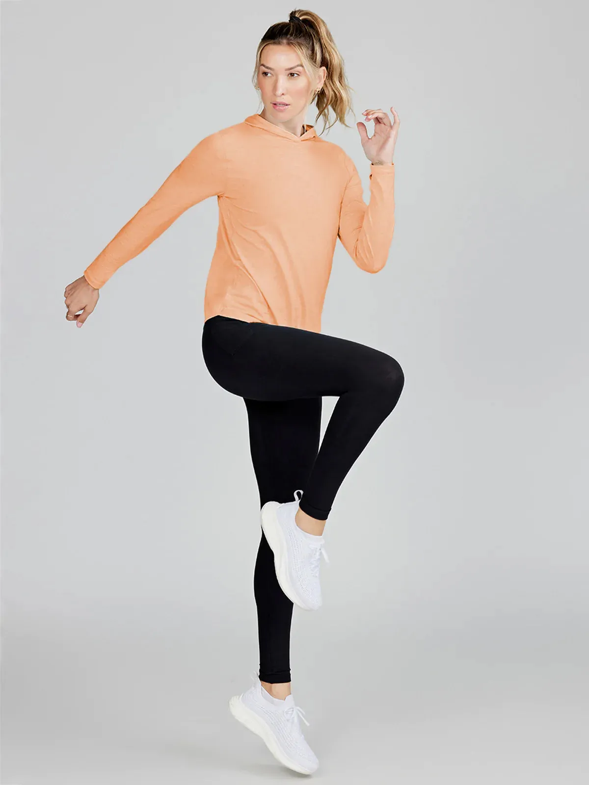 tasc Performance Recess Hoodie In Apricot Crush Heather