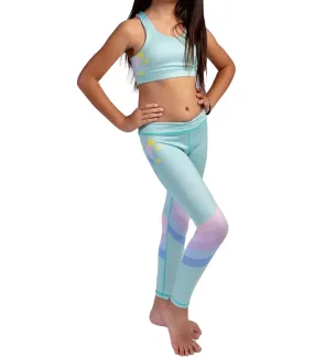 Teal Retro Shooting Star Leggings - Confidence