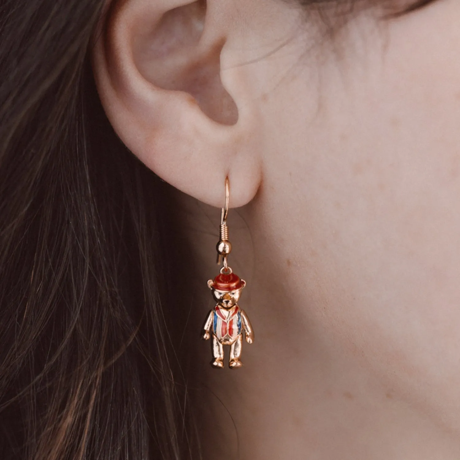 Teddy Bear Drop Earrings